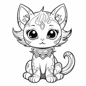 Creative Kitty Fairy Coloring Sheets for Adults 4