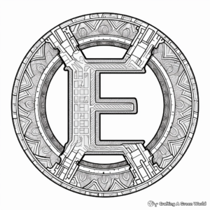 Creative Letter E Mosaic Coloring Pages 3