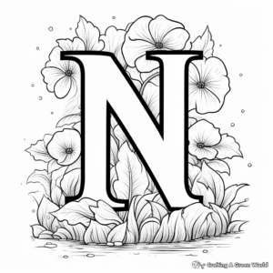Creative Letter N Alphabet Coloring Pages 1
