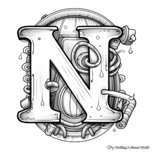 Creative Letter N Alphabet Coloring Pages 3