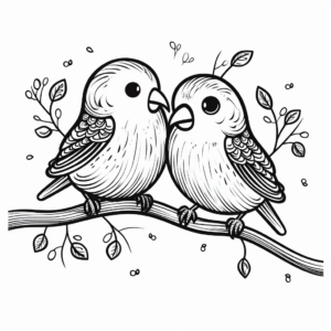 Creative Love Bird Doodle Coloring Pages 1