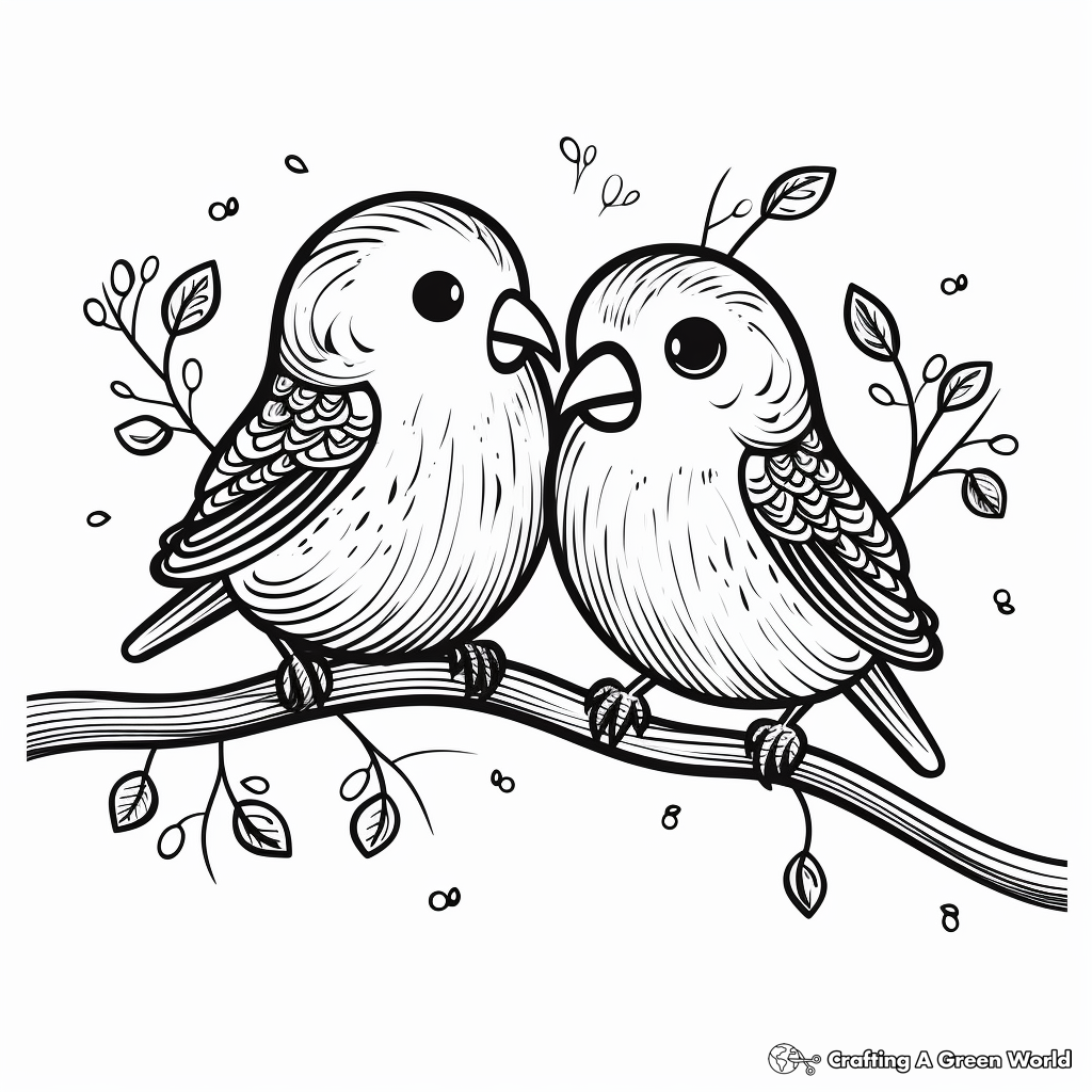 Creative Love Bird Doodle Coloring Pages 1