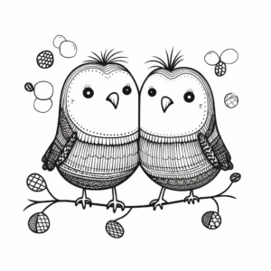 Creative Love Bird Doodle Coloring Pages 2