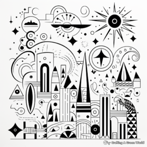 Creative Mixed Shapes Coloring Pages 1