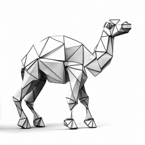Creative Origami Camel Design Coloring Pages 1