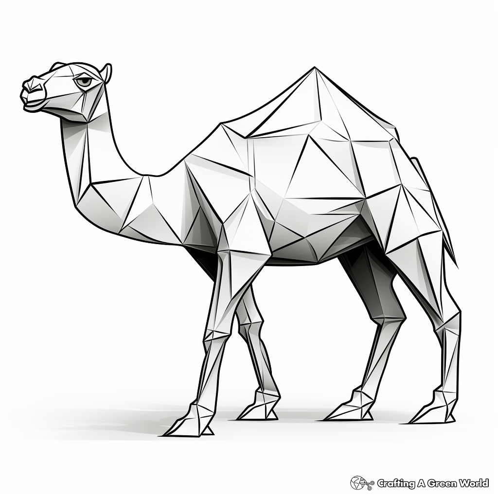 Creative Origami Camel Design Coloring Pages 2
