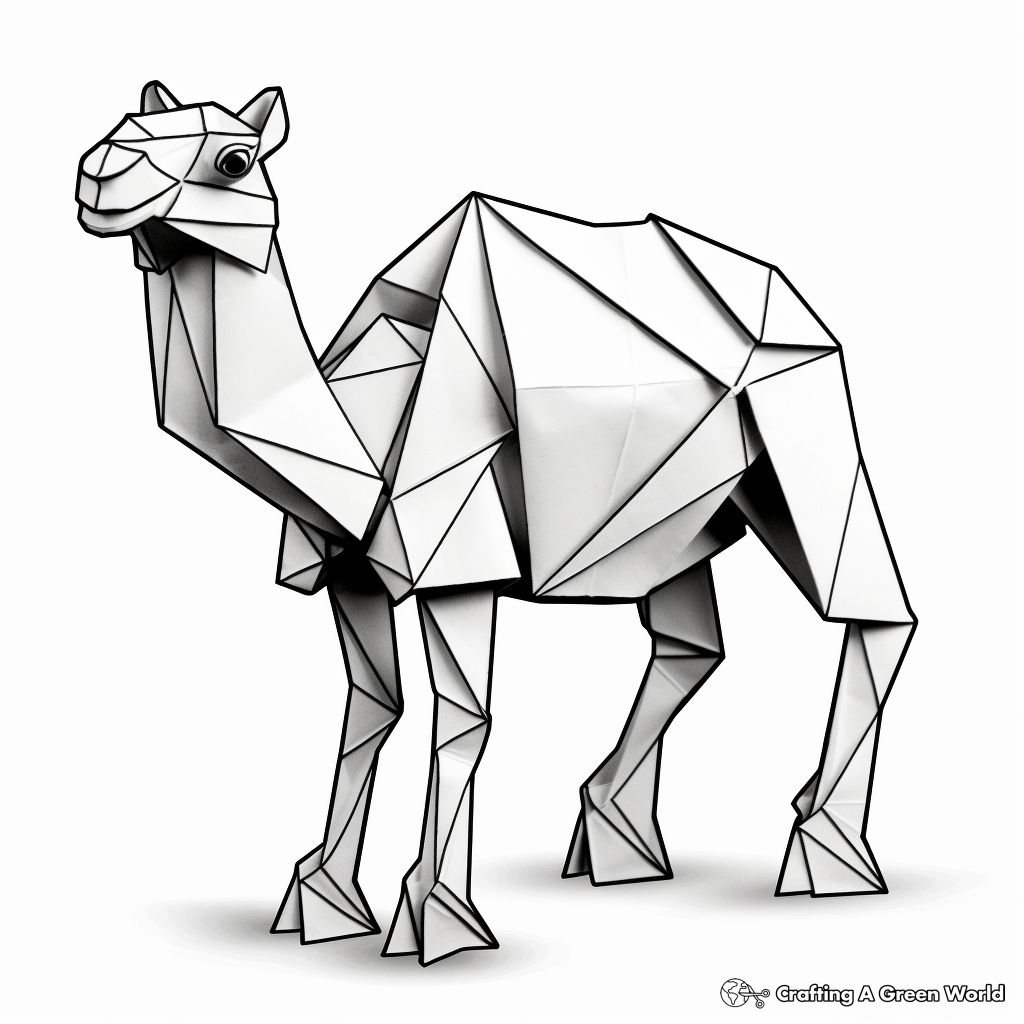 Creative Origami Camel Design Coloring Pages 3