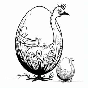Creative Ornithomimus Egg and Chick Coloring Pages 4