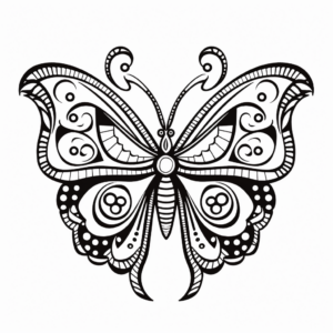 Creative Painted Jezebel Butterfly Mandala Coloring Pages 2