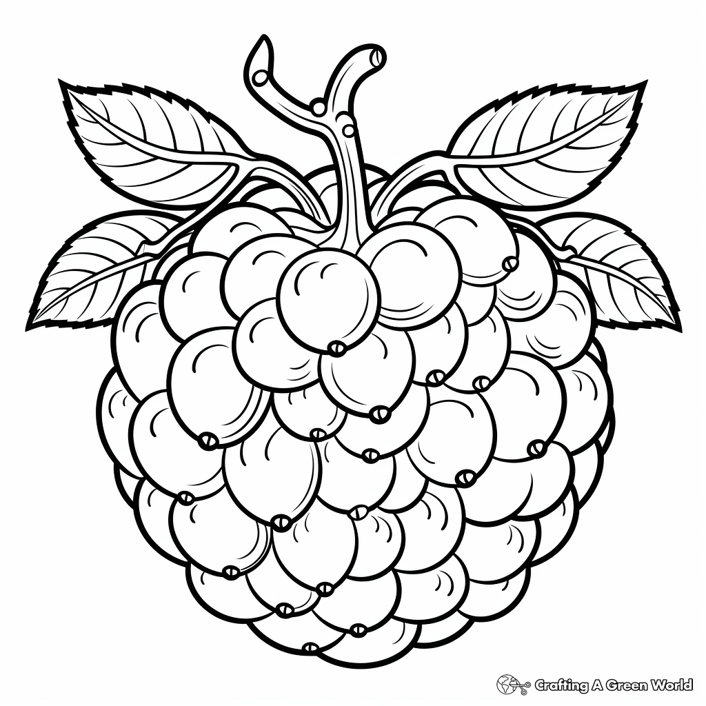 Creative Raspberry Pattern Coloring Pages 2