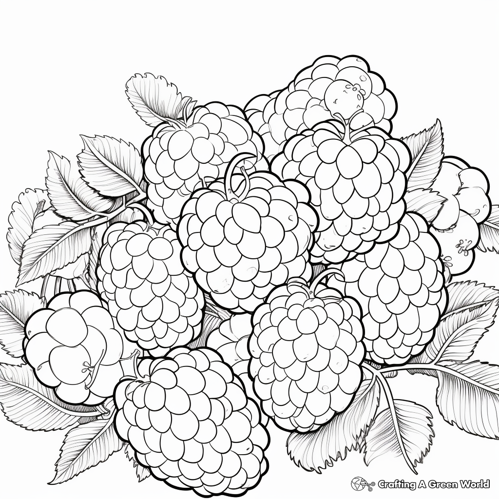 Creative Raspberry Pattern Coloring Pages 4