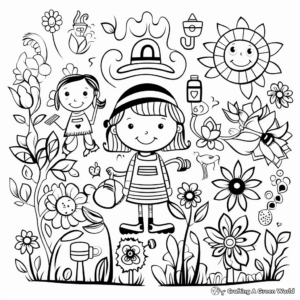 Creative Spring Festival Coloring Pages 1