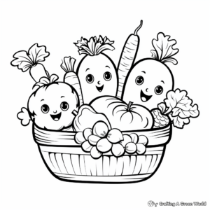 Creative Vegetable Basket Coloring Pages 4