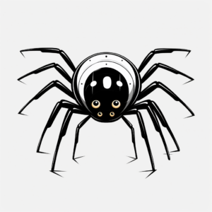 Creatively Abstract Black Widow Spider Coloring Pages 1