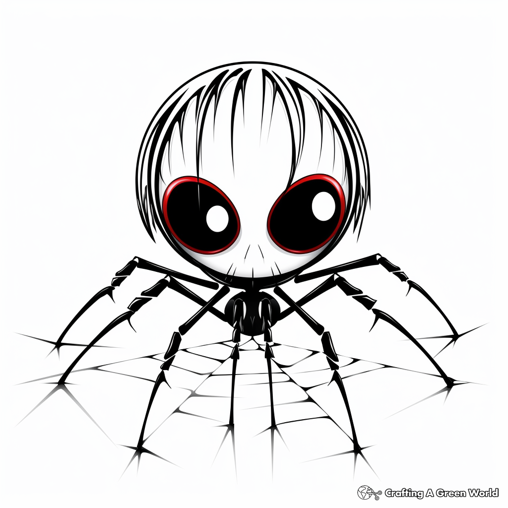 Creatively Abstract Black Widow Spider Coloring Pages 2
