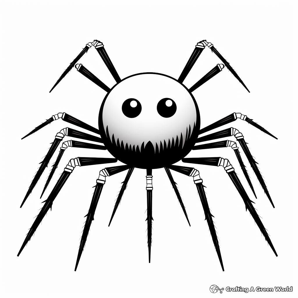 Creatively Abstract Black Widow Spider Coloring Pages 3