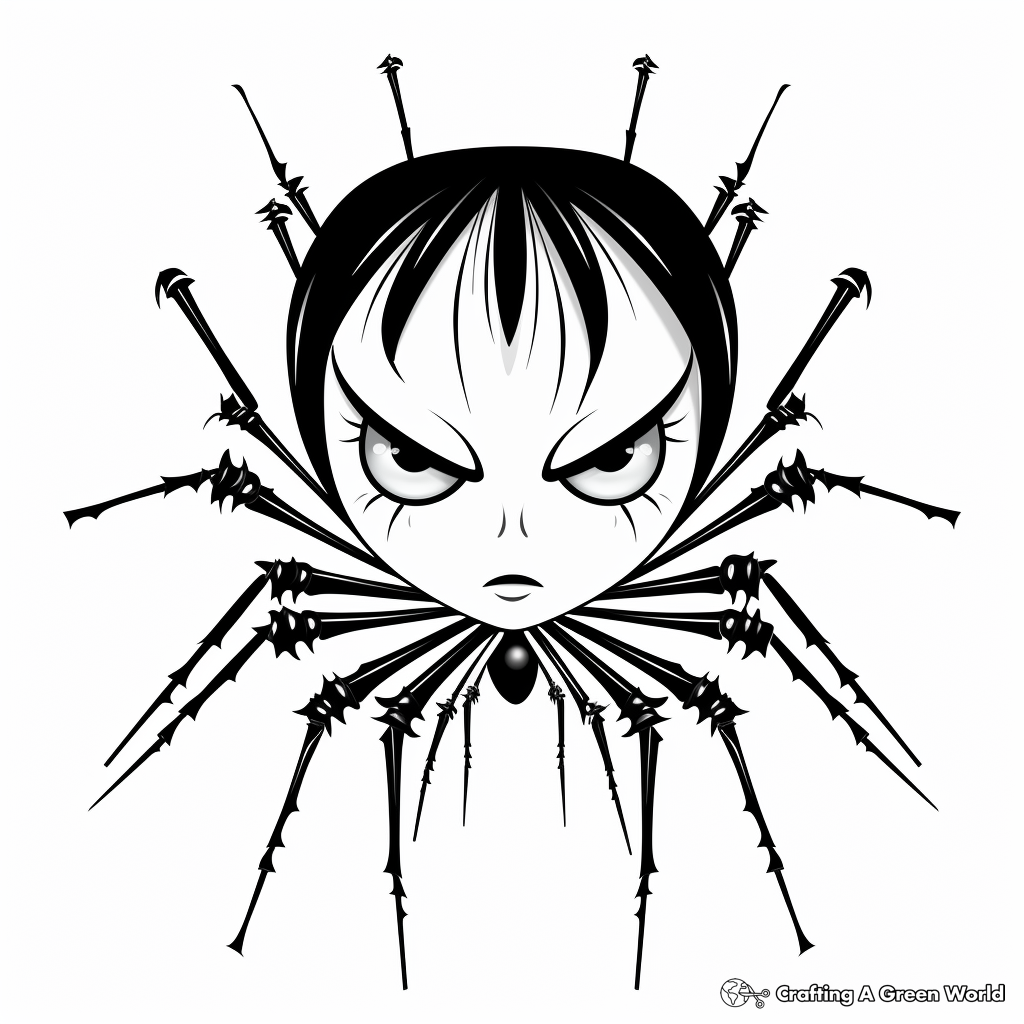 Creatively Abstract Black Widow Spider Coloring Pages 4