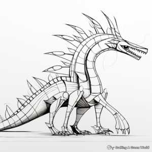 Creatively Abstract Suchomimus Coloring Pages 1