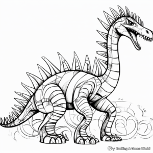 Creatively Abstract Suchomimus Coloring Pages 2