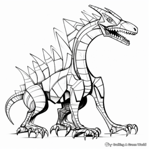Creatively Abstract Suchomimus Coloring Pages 3