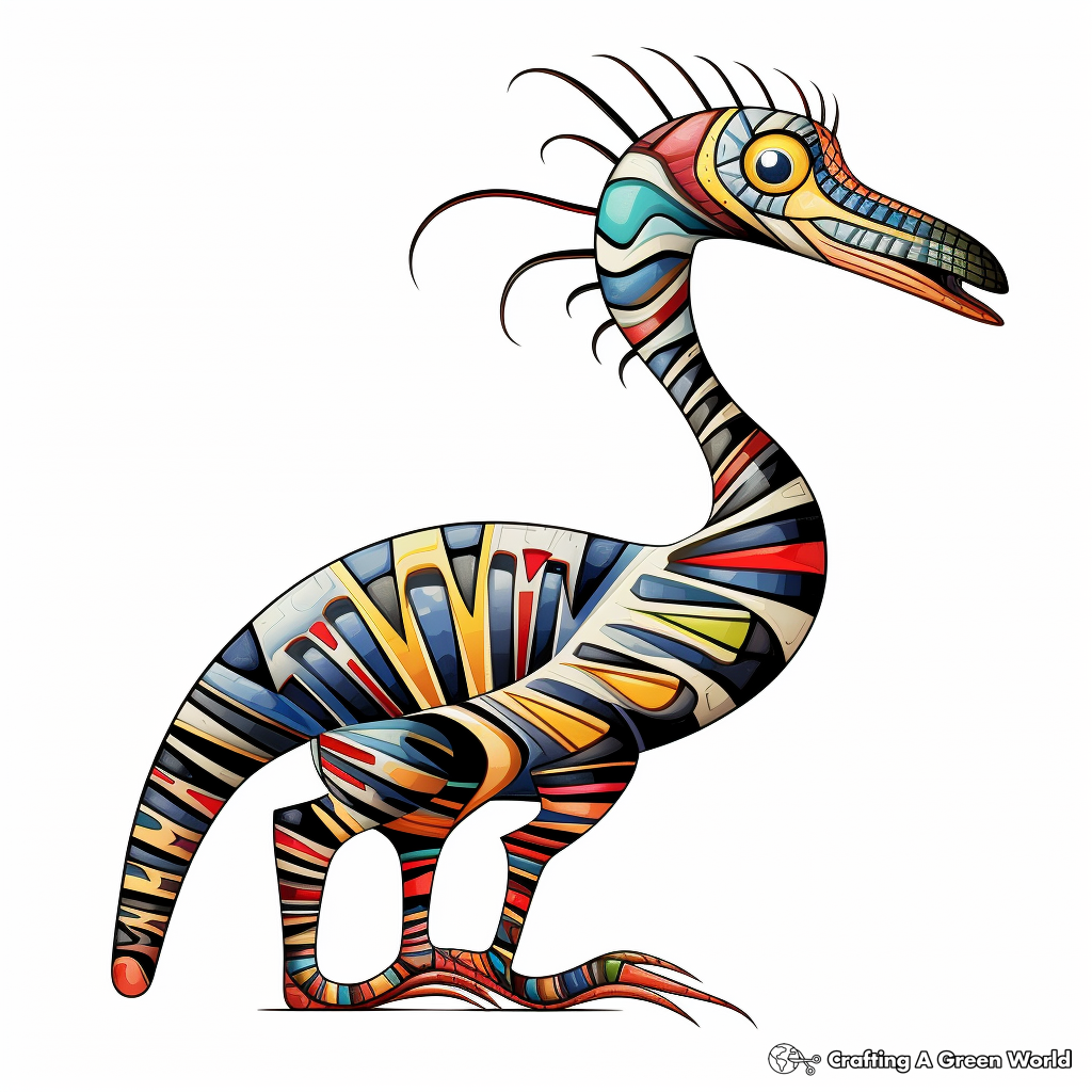 Creatively Abstract Suchomimus Coloring Pages 4