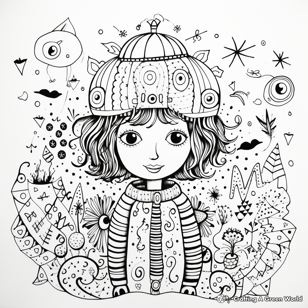 Creatively Challenging Bohemian Zentangle Coloring Pages 1