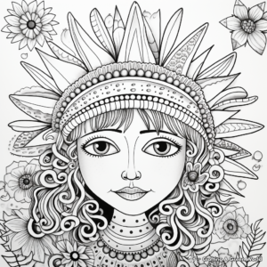 Creatively Challenging Bohemian Zentangle Coloring Pages 4