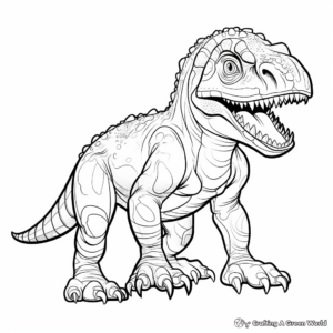Creatively Designed T Rex Coloring Pages for Adults 2