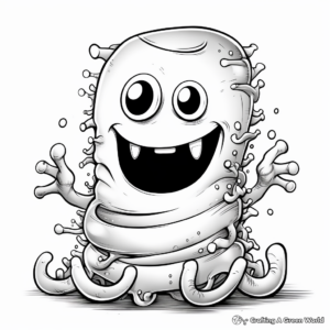 Creepy Halloween Gummy Worms Coloring Pages 2