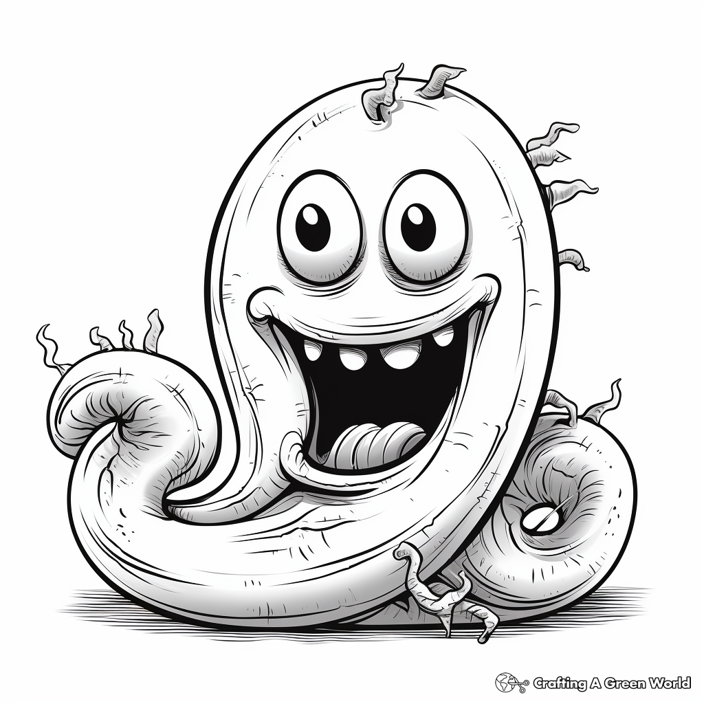 Creepy Halloween Gummy Worms Coloring Pages 3