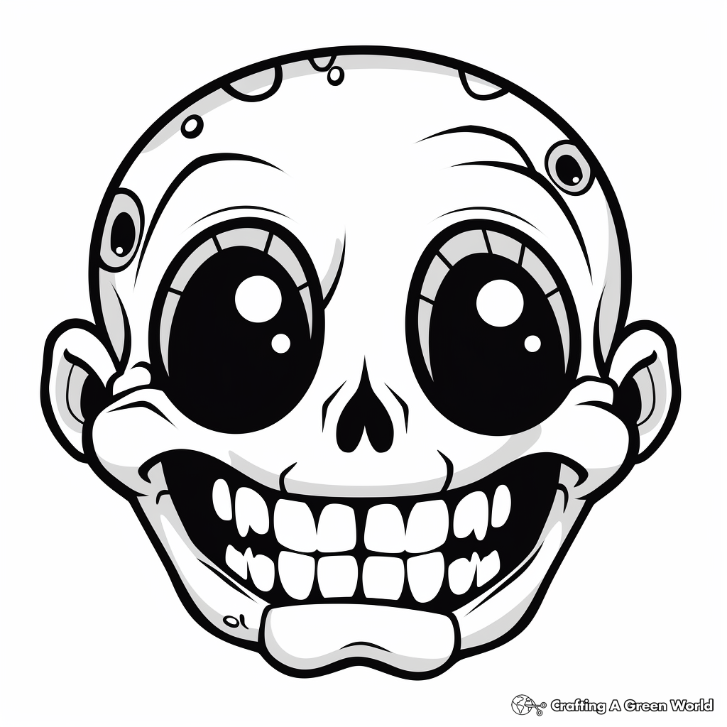 Creepy Laughing Skull Coloring Pages for Kids 1