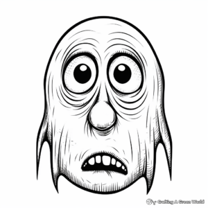 Creepy Monster Nose Coloring Pages for Halloween 3