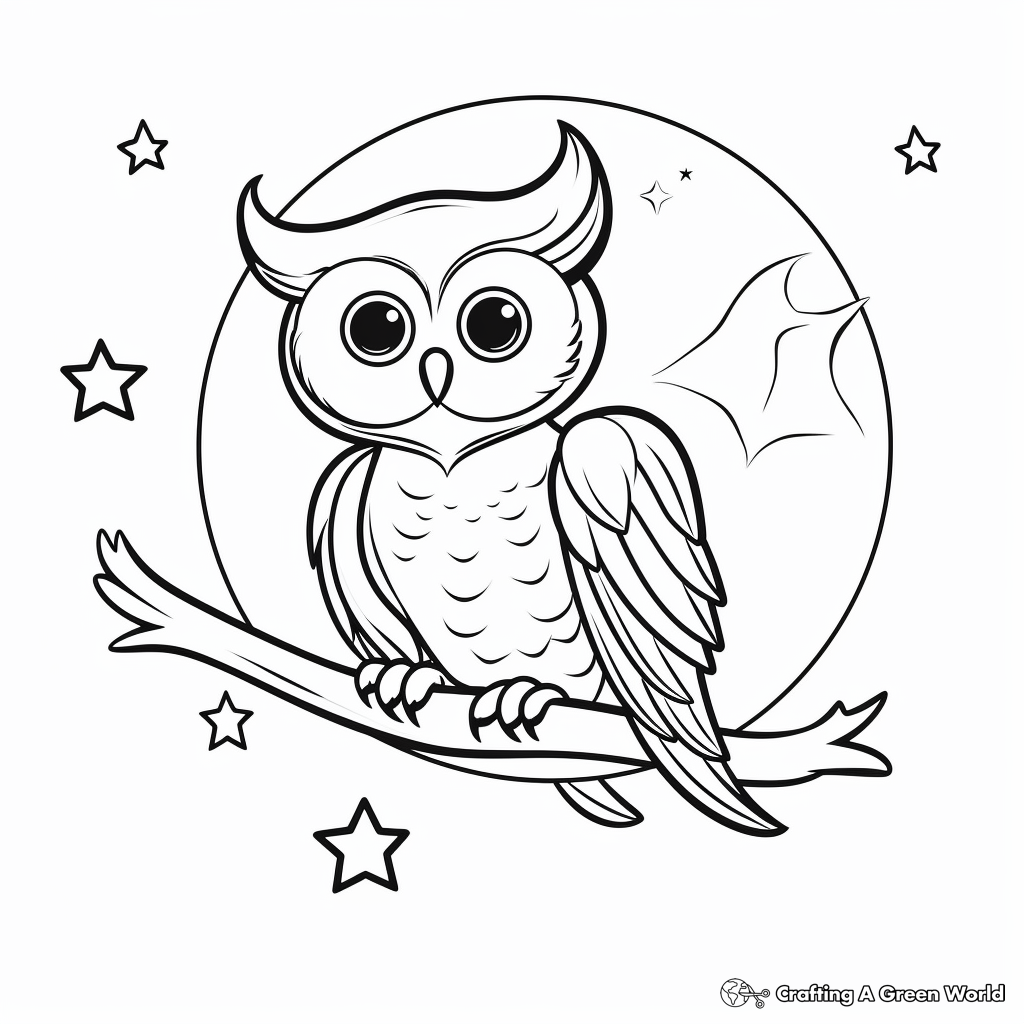 Crescent Moon and the Owl Coloring Pages 1