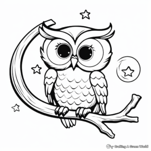 Crescent Moon and the Owl Coloring Pages 4