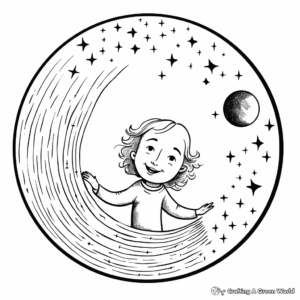 Crescent to Full Moon Phases Coloring Pages 1
