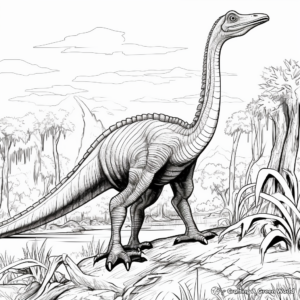 Cretaceous Period Therizinosaurus Coloring Pages 2