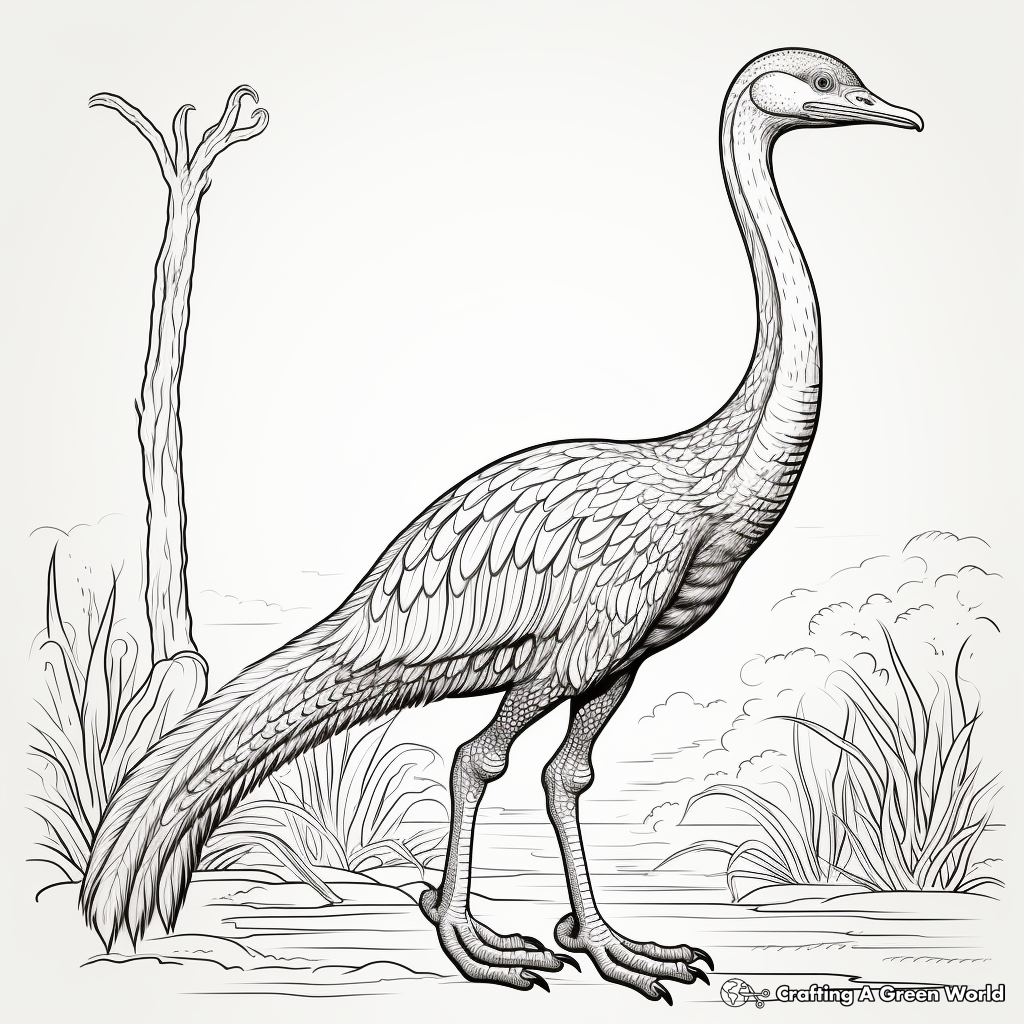 Cretaceous Period Therizinosaurus Coloring Pages 4