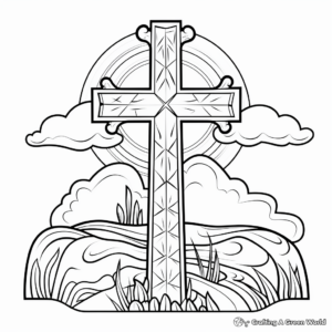 Cross with Dove Coloring Pages 2