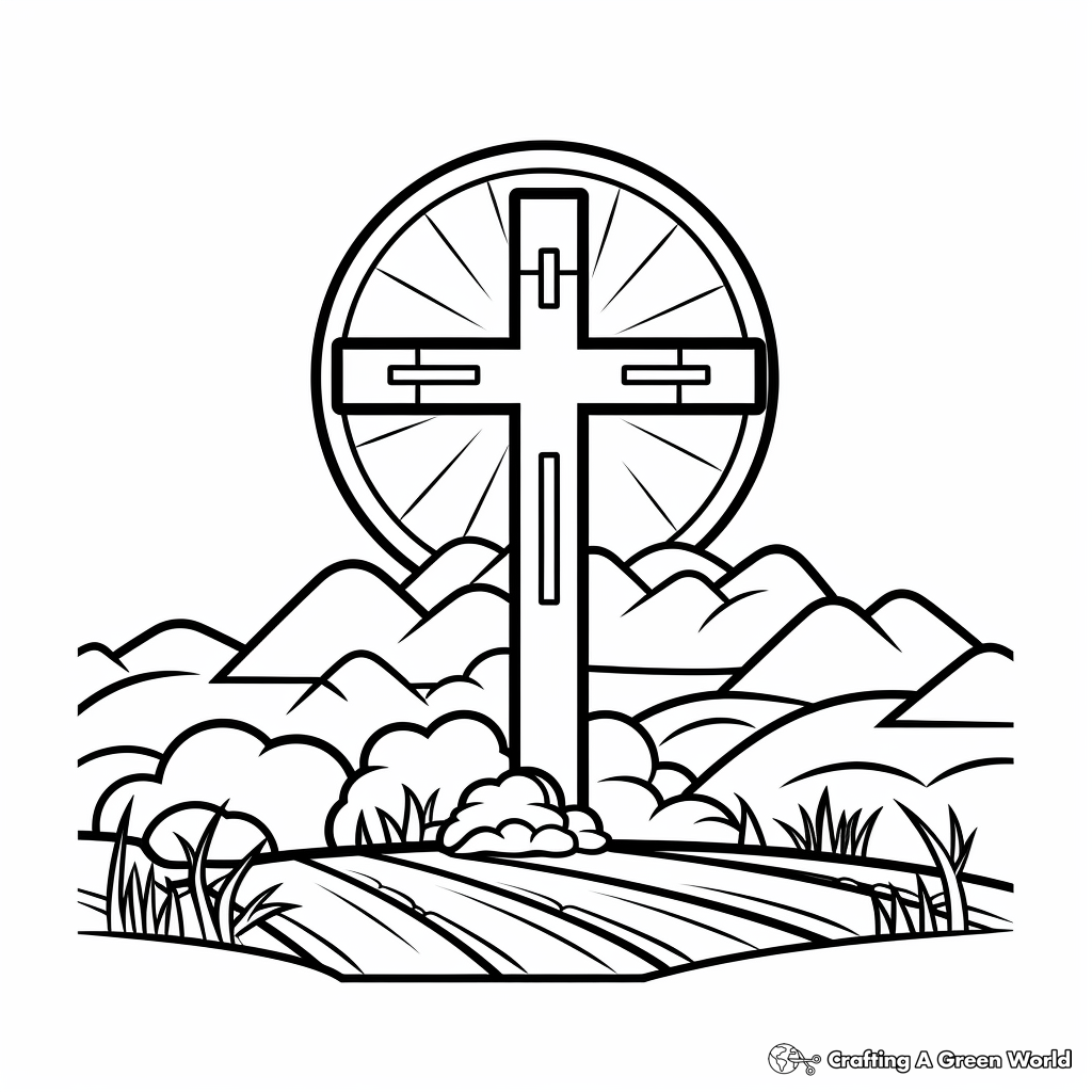 Cross with Dove Coloring Pages 3