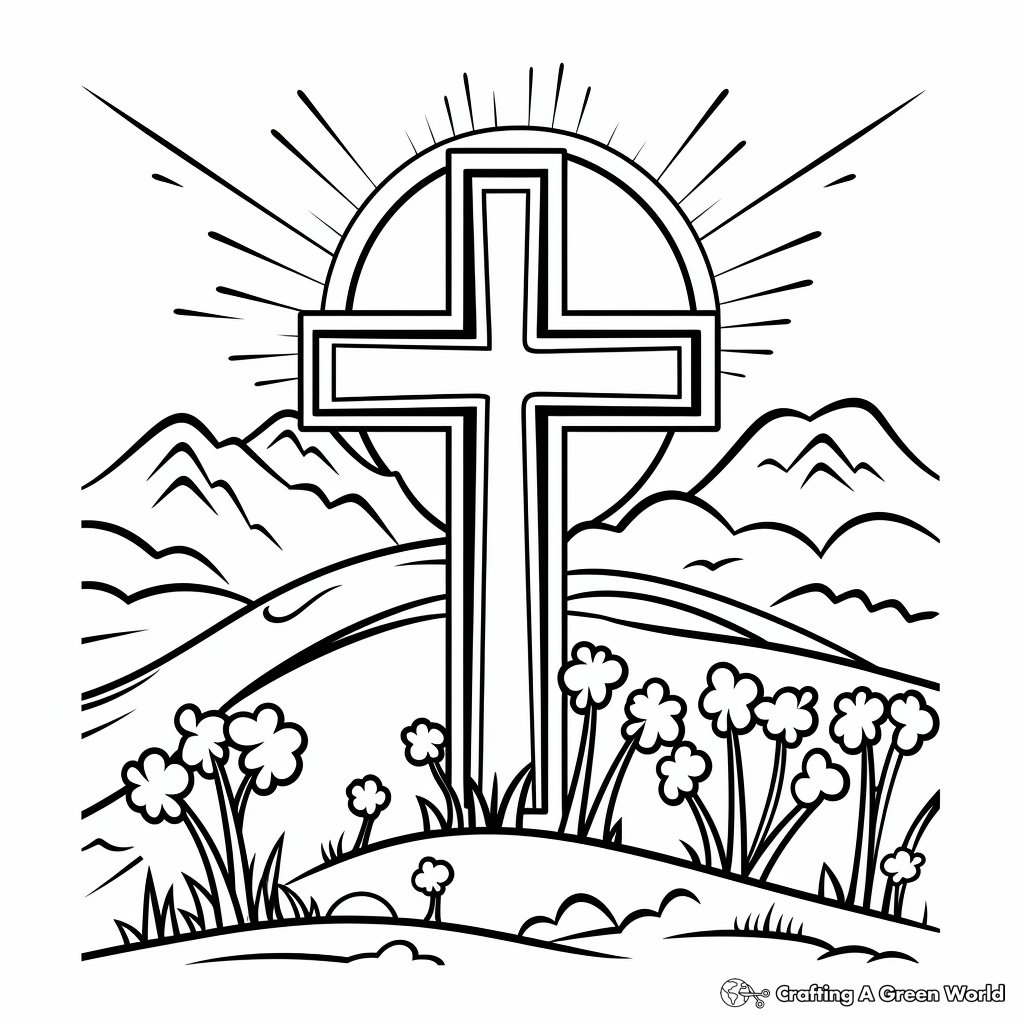 Cross with Dove Coloring Pages 4