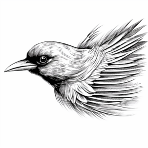 Crow Feather Closeup Coloring Pages 3