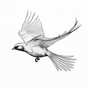 Crow-in-Flight Coloring Sheets for Bird Enthusiasts 2