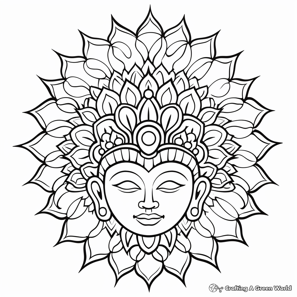 Crown Chakra Spiritual Coloring Pages 1