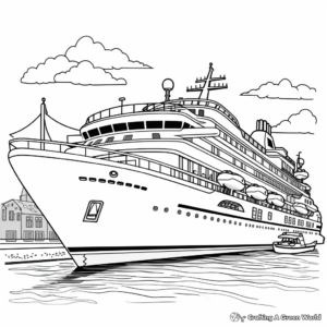 Cruise Ship Vacation Coloring Pages 1