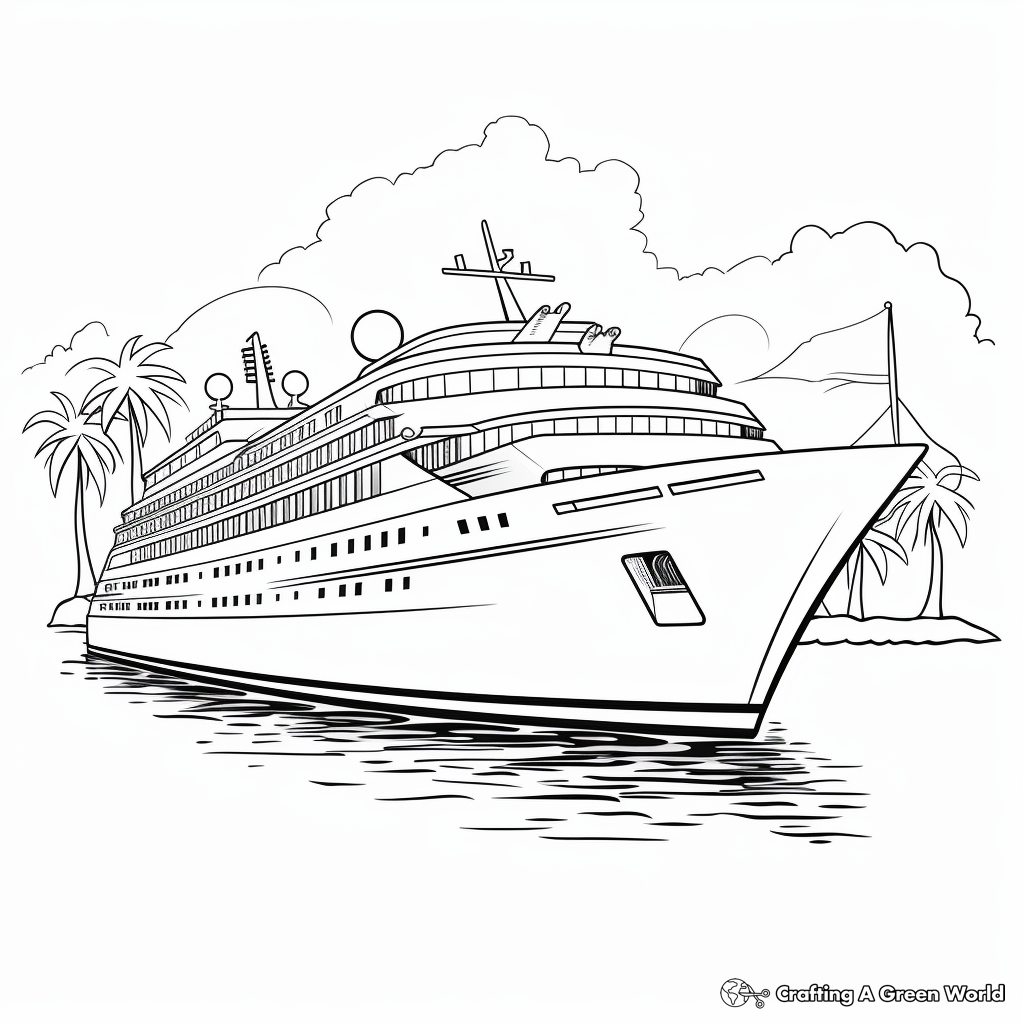 Cruise Ship Vacation Coloring Pages 2