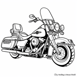Cruiser Motorcycle Coloring Pages for Relaxation 2