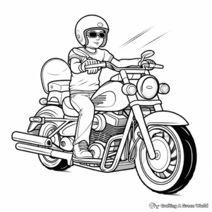 Cruiser Motorcycle Coloring Pages for Relaxation 3