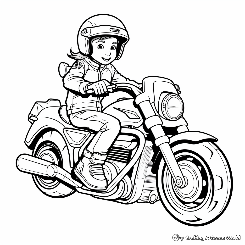 Cruiser Motorcycle Coloring Pages for Relaxation 4