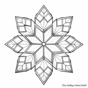 Crystal-Like Snowflake Coloring Pages 1