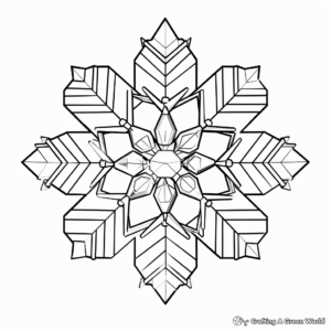 Crystal-Like Snowflake Coloring Pages 2